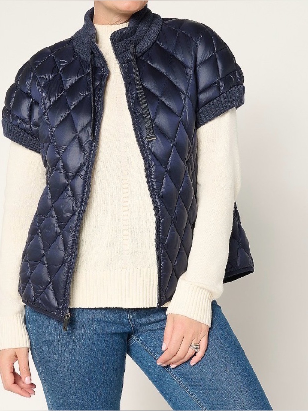 NWT Martha Stewart Quilted Short Sleeve Drop Shoulder Jacket, Sizes L, XL